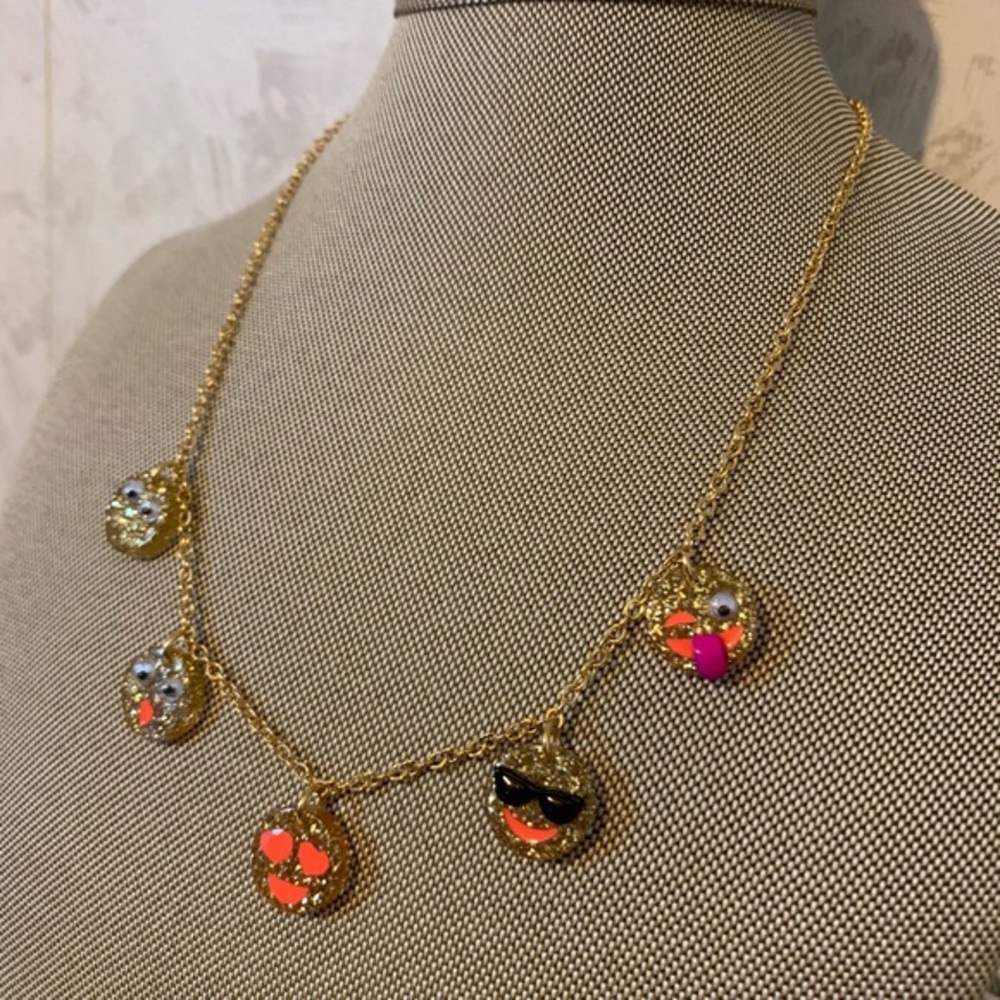 Crewcuts gold emoji necklace perfect gift for holidays.